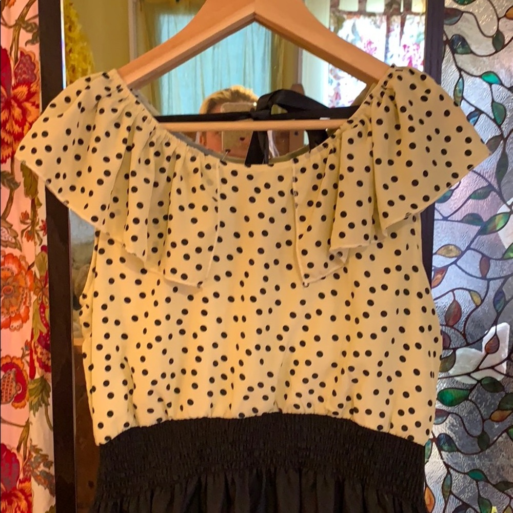 Polka Dot and Black Dress